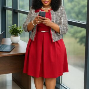 Elegant Two -Piece Professional Set scatter dress plus coat