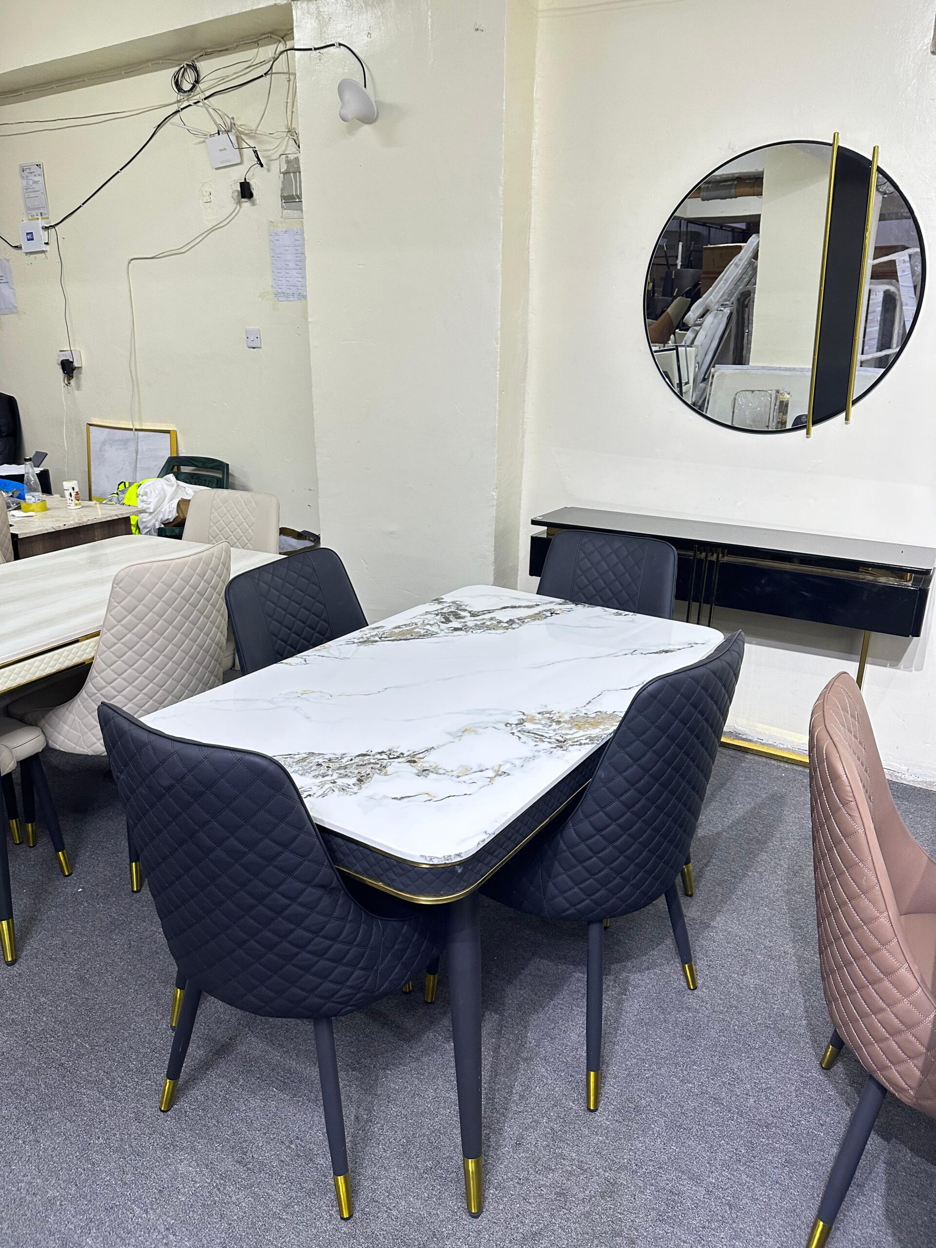 4 seater marble dining set - Image 4