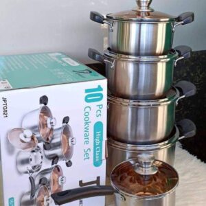 JP Jamesport 10-Piece Stainless Steel Cookware Set,