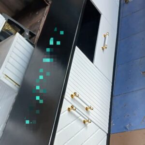 modern tv stand  black and white