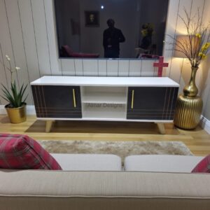 Sydney Modern Wooden TV Stand 4FT White and Black