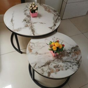 Modern luxury 2 in 1 pure marble nesting coffee table